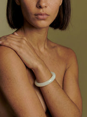 Thin White Jade Bangle