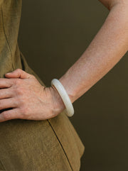Thin White Jade Bangle