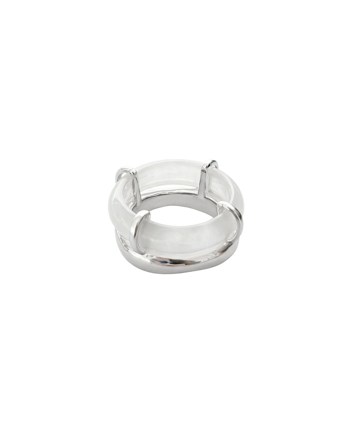 Cove White Jade Sculpted Ring