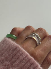 Cove White Jade Sculpted Ring