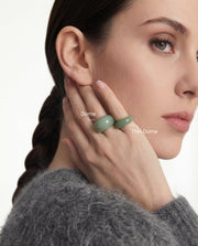 Jade Green Signet Ring