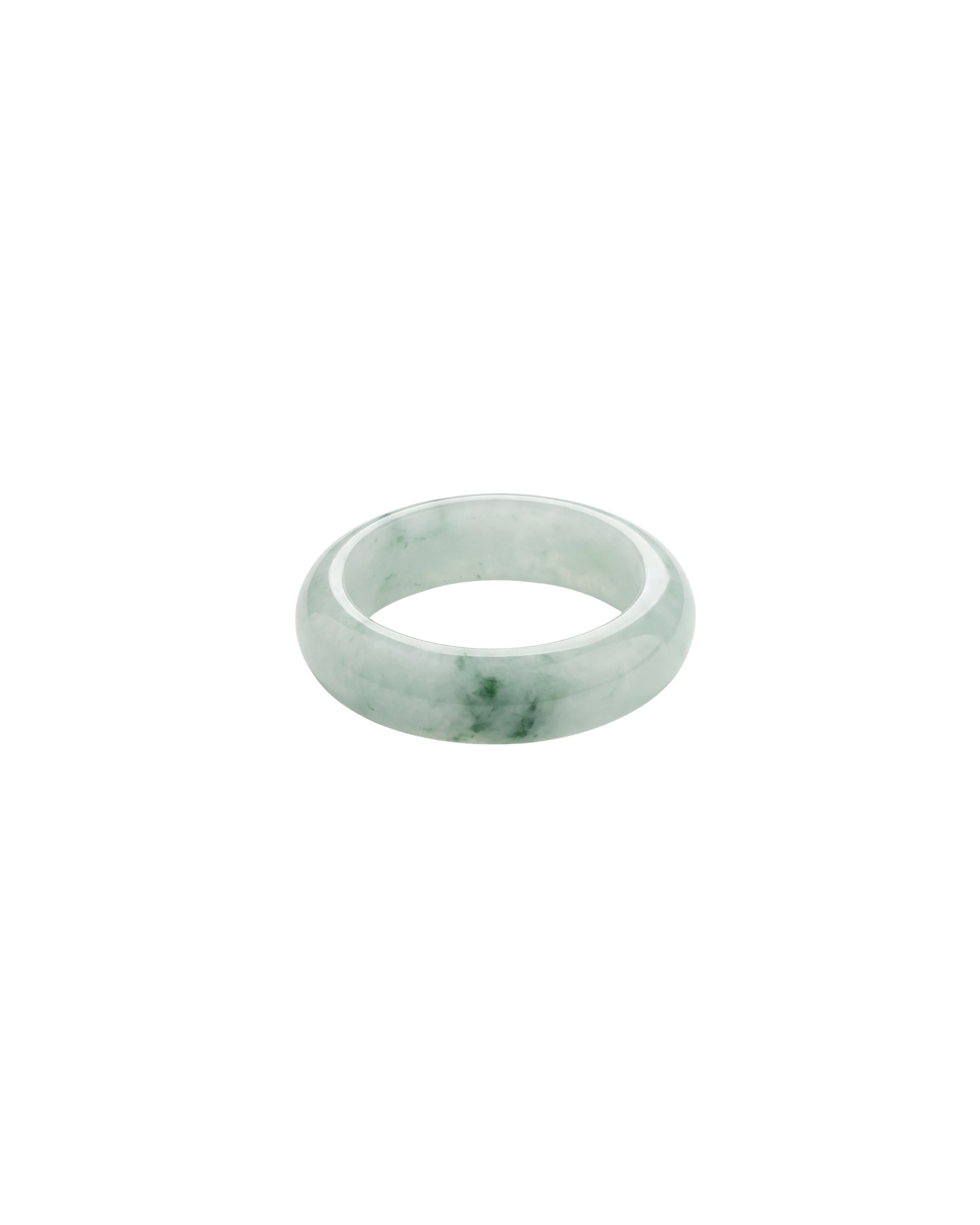 Koi Mottled Green Jade Ring