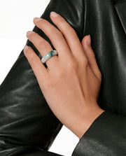 Koi Mottled Green Jade Ring