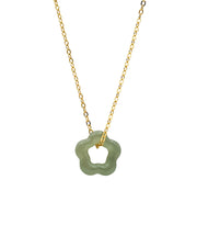 Plum Blossom Green Jade Pendant Necklace