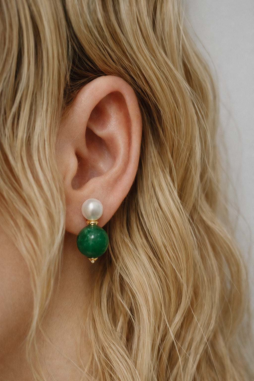 Robyn Pearl and Jade Drop Earrings