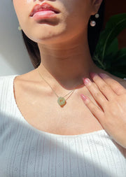 Heart Link Jade Pendant Necklace