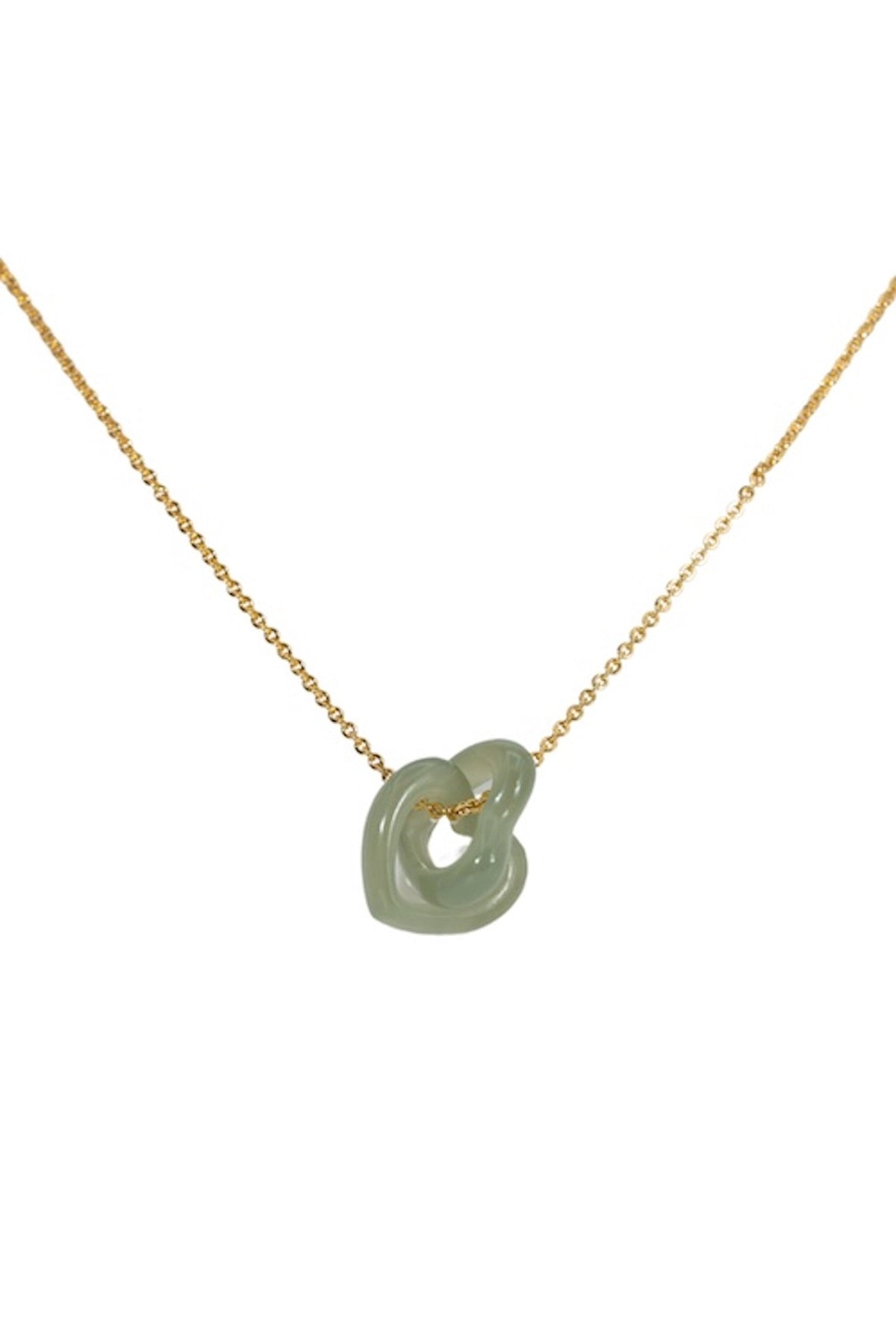Heart Link Jade Pendant Necklace